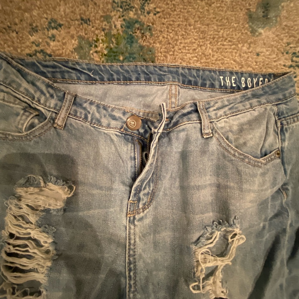 Distressed Blue Jeans - Picture 3 of 5